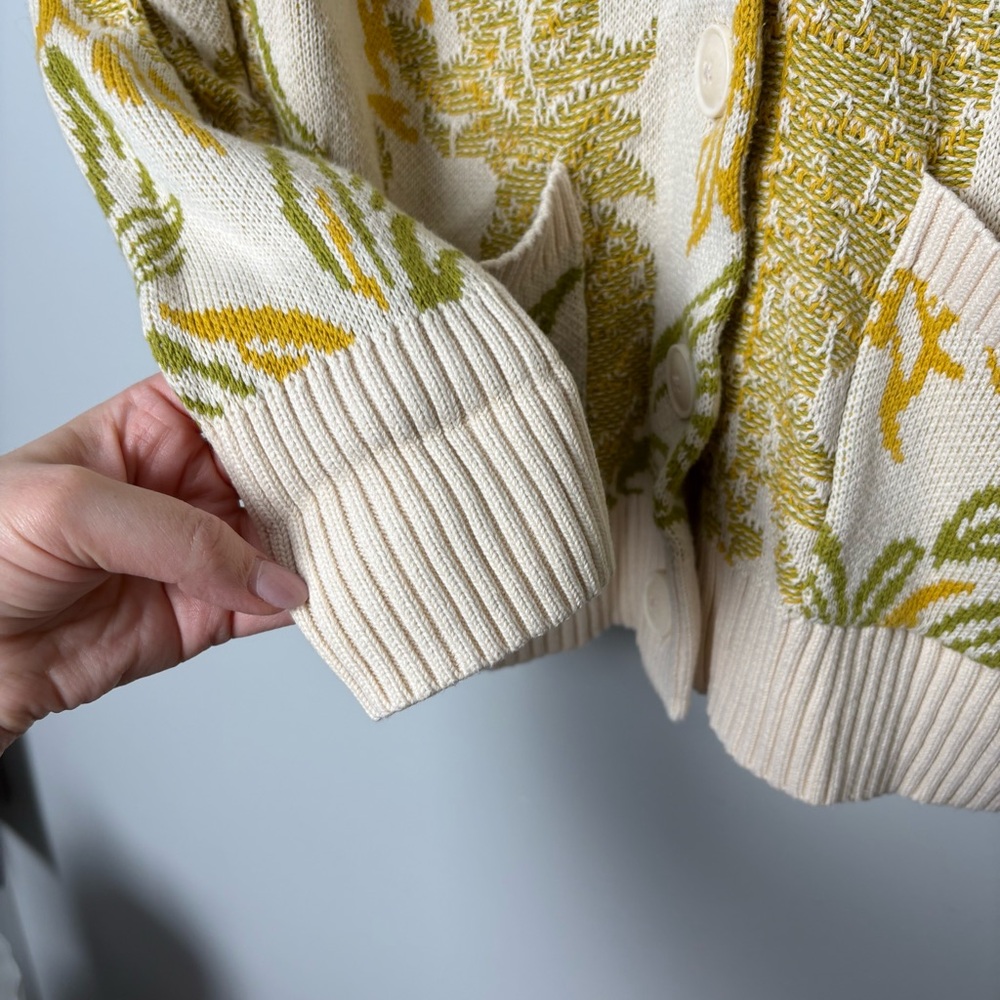 Anthropologie Maeve Pineapple Cream Cardigan - Picture 6 of 9